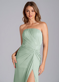 Azazie Mariya Vestidos de damas de honor Vestido de Agave de Malla de Corte Sirena con Sin tirantes image2