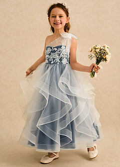 Azazie Zoey Flower Girl Dresses Neptune Ball-Gown Lace Tulle Dress image3