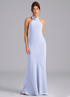 Azazie Velli Brautjungfernkleider Meerjungfrau-Linie Schleifen Chiffon Kleid Lavendel image6