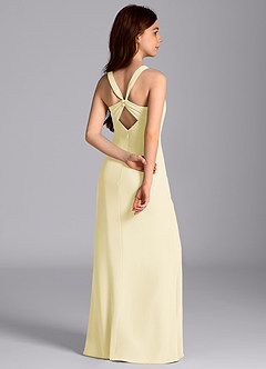 Azazie Mero Junior Lemon Sorbet Mermaid Pleated Chiffon Dress image2