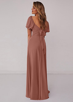Barbie ♥ Azazie Bridesmaid Dresses Cedar Rose A-Line Pleated Chiffon Dress image3
