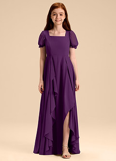 Azazie Priya Junior Abito A-Line in Chiffon Blusa Uva image1