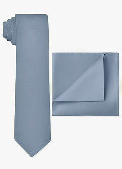 front Matte Satin Wide Tie and Pocket Square Set