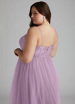Azazie Roni Brautjungfernkleider Wandelbar A-Linie Herzausschnitt Tüll Kleid Blauregen image8