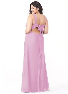 Azazie Christiana Bridesmaid Dresses Candy Pink A-Line V-Neck Pleated Chiffon Dress image8