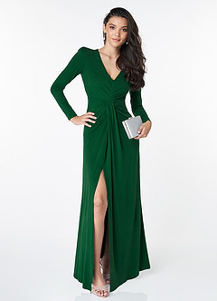 Olivet Dark Emerald Long Sleeve Maxi Dress image1