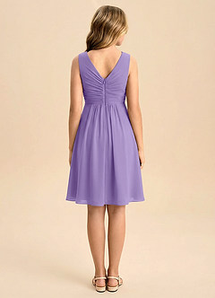 Azazie Skyla Junior Jurk van Chiffon met A-Lijn Geplooid Tahiti image2