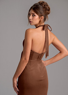 Azazie Valerie Bridesmaid Dresses Umber Mermaid Velvet Dress image6