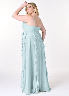 Azazie Peyton Bridesmaid Dresses Mist A-Line Ruched Chiffon Dress image10