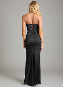 Azazie Sorrel Bridesmaid Dresses Black Mermaid Strapless Stretch Satin Convertible Dress image2