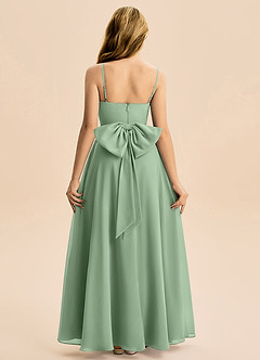 Azazie Bear Junior Jurk van Chiffon met A-Lijn Geplooid Matcha image2