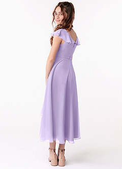 Azazie Posie Junior Lilac A-Line Ruched Chiffon Dress image2