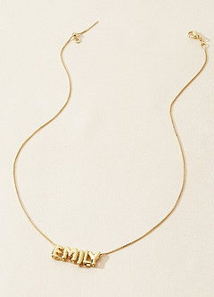 front Personalized Bubble Name Letter Necklace