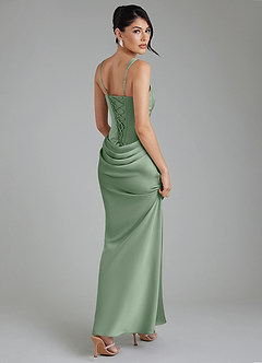 Azazie Etta Bridesmaid Dresses Matcha Mermaid Corset Stretch Satin Dress image2