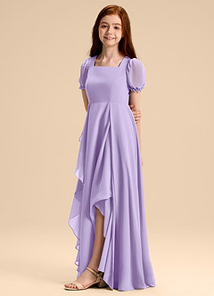 Azazie Priya Junior Abito A-Line in Chiffon Blusa Lilla image4