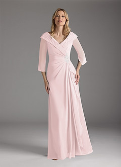 Azazie Jaycee Mother of the Bride Dresses Blushing Pink A-Line Chiffon Dress image5