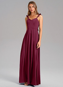 Azazie Everett Bridesmaid Dresses Mulberry A-Line Stretch Satin Dress image4