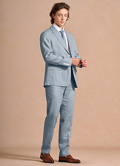 front Harrison Azul Polvoriento Traje 100% lino