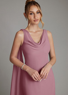 Azazie Essence Bridesmaid Dresses Vintage Mauve Sheath Chiffon Dress image3
