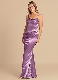 Azazie Sorrel Robes de demoiselle d'honneur Robe Sirène Convertible en Satiné métallisé Corset Glycine image4