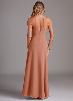 Azazie Bailey Bridesmaid Dresses MAI TAI A-Line Halter Side Slit Chiffon Dress image2