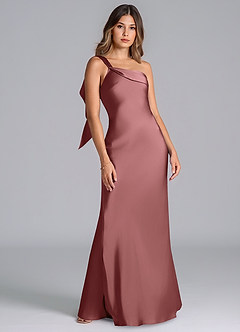 Azazie Driea Brudtärnklänningar Klä av Sjöjungfru i Stretch Satin Ena axeln Ametist image7