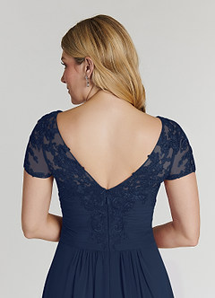 Azazie Thais Kleider für die Brautmutter A-Linie Spitze Chiffon Kleider Dunkelmarine image6