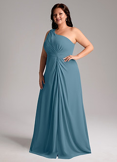 Azazie Brooke Bridesmaid Dresses Bermuda A-Line One Shoulder Chiffon Dress image11