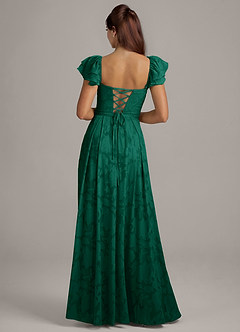 Azazie Aricella Robes de demoiselle d'honneur Robe Trapèze en Blumen-Burnout Corset émeraude image5