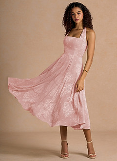 Adelise Powder Pink Midi Dress image4