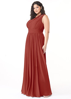 Azazie Molly Final Sale Dusty Blue A-Line One Shoulder Chiffon Dress image9