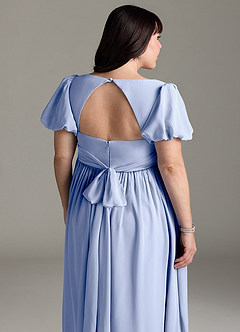 Azazie Madisynn Robes de demoiselle d'honneur de maternité Robe Arc Longueur ras du sol Mousseline de soie image10