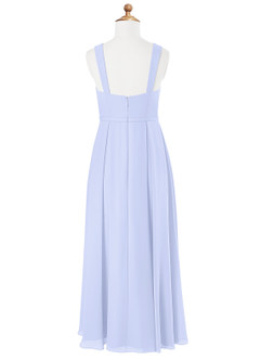 Azazie Simoan Junior Abito A-Line in Chiffon Scollo a Cuore Lavanda image5