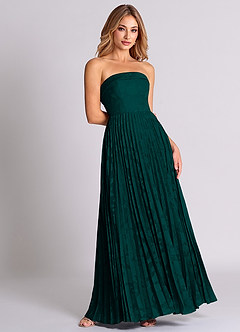 Azazie Mariana Bridesmaid Dresses Pine A-Line Strapless Floral Burnout Convertible Dress image4