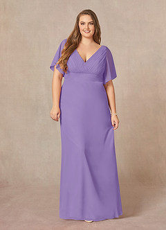Azazie Alessa Abiti per la Madre della Sposa Abito A-Line in Chiffon con Scollo a V a Pieghe Tahiti image7