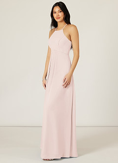 Azazie Sarah Bridesmaid Dresses Rose Petal Empire Pleated Chiffon Dress image4