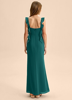 Azazie Jessamine Junior Peacock Mermaid Sweetheart Neckline Chiffon Dress image2