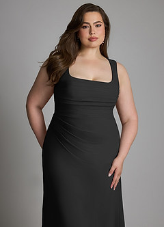 Azazie Agustina Bridesmaid Dresses Black Mermaid Corset Chiffon Dress image11