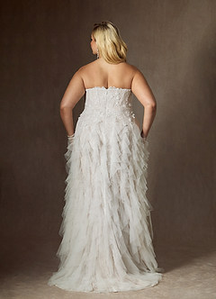 Azazie Ceresia Vestidos de novia Vestido de Diamante Blanco de Tul de Corte Recto con Lentejuela image11
