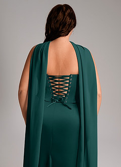 Azazie Sorrel Bridesmaid Dresses Pine Mermaid Strapless Stretch Satin Convertible Dress image11