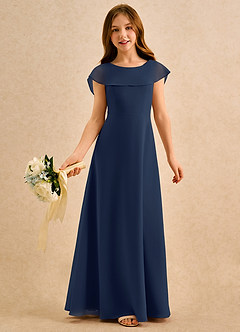 Azazie Kittie Girls Formal Flower Girl Klänningar Klä A-Line i Chiffong image1