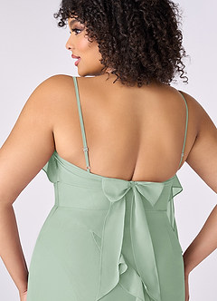 Barbie ♥ Azazie Bridesmaid Dresses Agave Sheath Bow Chiffon Dress image8