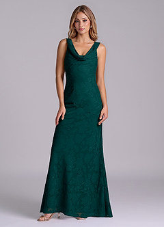 Azazie Rylina Final Sale Pine Mermaid Floral Burnout Dress image5