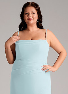 Azazie Leonis Bridesmaid Dresses Mist Sheath Strapless Chiffon Convertible Dress image15