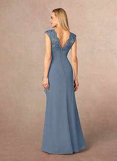 Azazie Gladys Mother of the Bride Dresses Twilight A-Line Queen Anne Lace Chiffon Dress image4