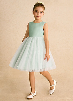 Azazie Esme Robe Demoiselle D'honneur Fillette Robe Princesse en Tulle Arc Agave image5