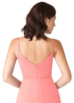 Azazie Evalin Final Sale Agave A-Line V-Neck Pleated Mesh Dress image6