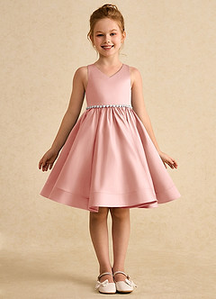 Azazie Julietta Flower Girl Dresses Rosette Ball-Gown Convertible Tulle Dress image9