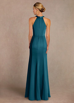 Azazie Tyra Kleider für die Brautmutter Meerjungfrau-Linie Spitze Stretch-Satin Kleid Tintenblau image3
