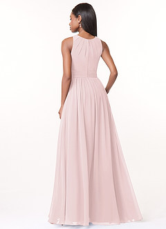 Azazie Harper Bridesmaid Dresses Blushing Pink A-Line Pleated Chiffon Dress image2